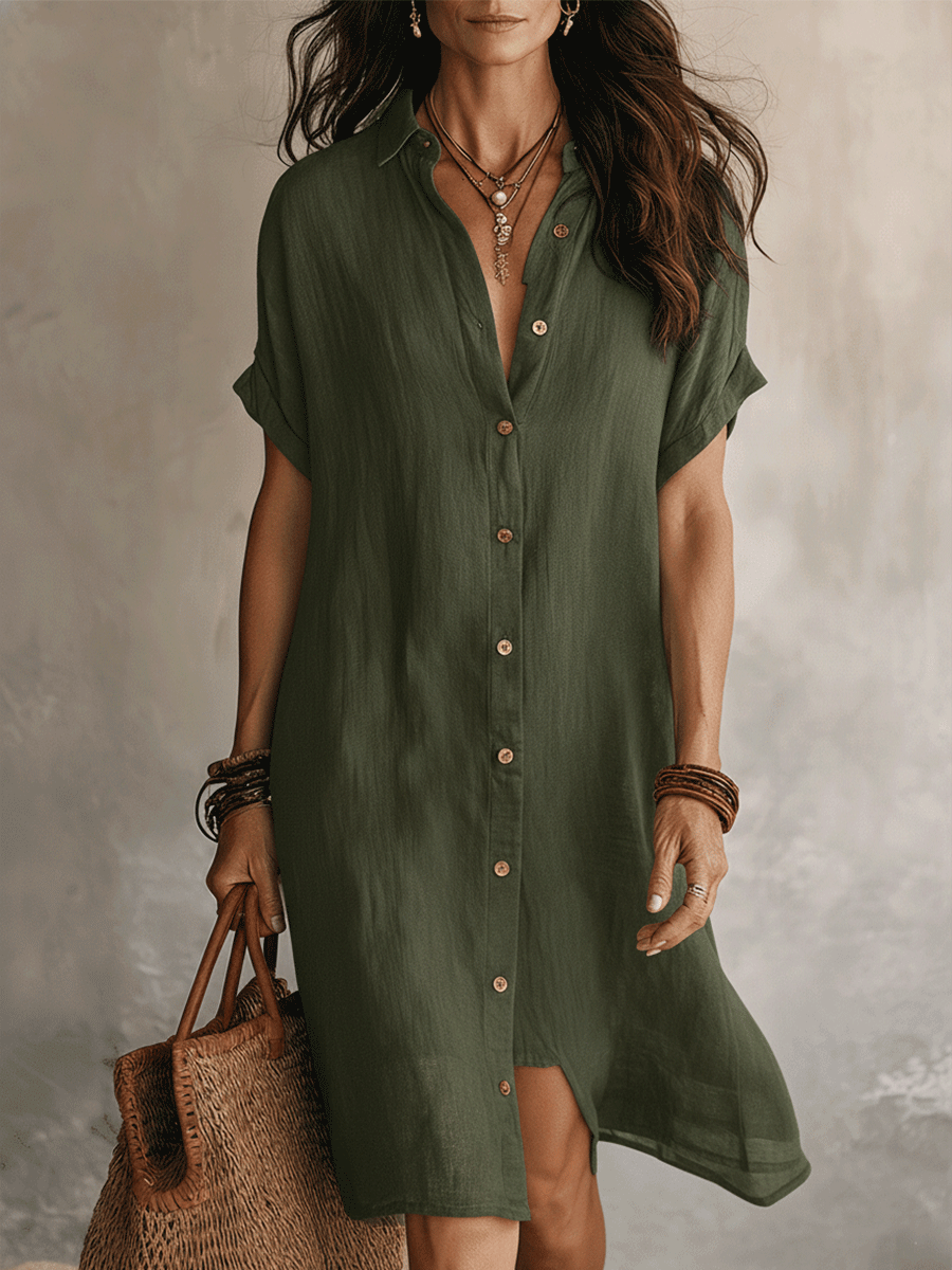 Maisie | Relaxed Linen Midi Dress