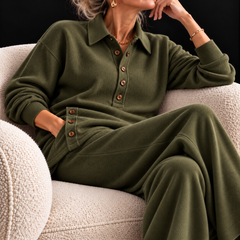 Tracy knit lounge set in Olive Green