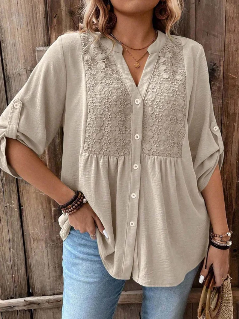 Carmen | Wide Sleeve V-Neck Blouse