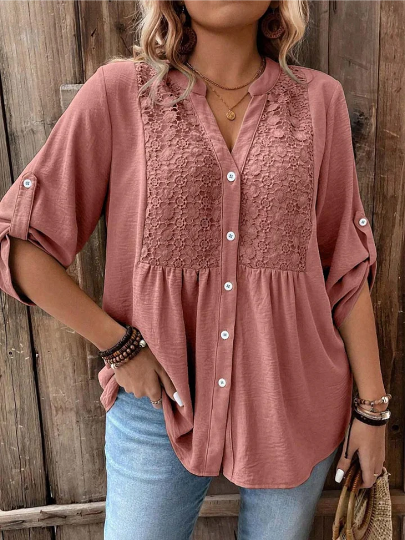 Carmen | Wide Sleeve V-Neck Blouse