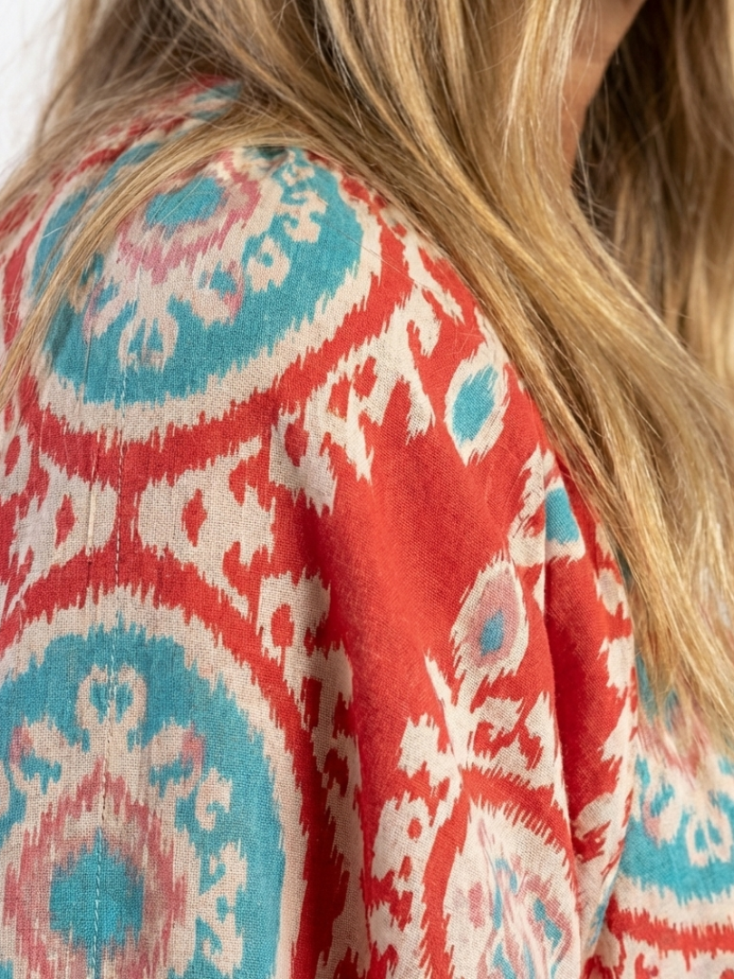 Luanne | Paisley Print V-Neck Midi Dress