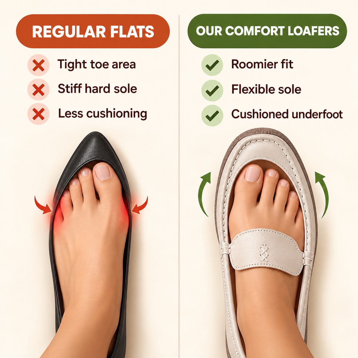 Beverly comfort loafers flexible sole