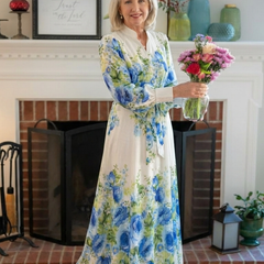 Maya | Button-Front Floral Maxi Dress