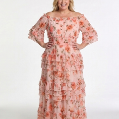 Malvina | Off-Shoulder Floral Ruffle Maxi Dress