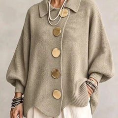 Hildy oversized cozy cardigan in Khaki