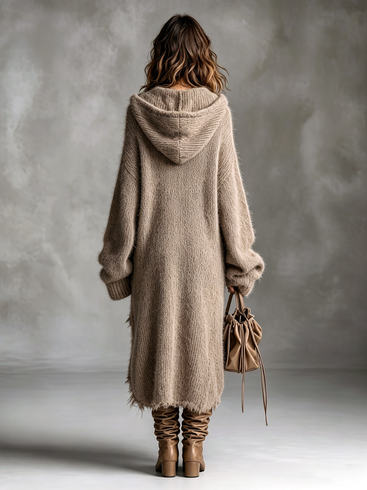 Bridie | Fuzzy Knit Hooded Dress