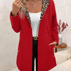 Lorna reversible hooded coat in Red 6
