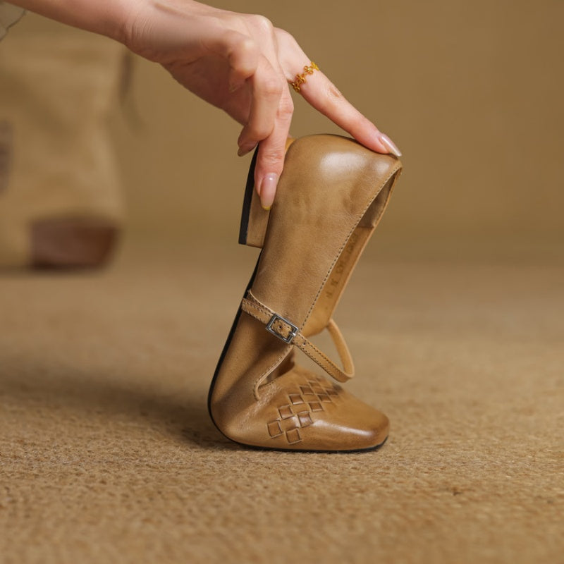 Thalia Square-Toe Mary Jane Flats