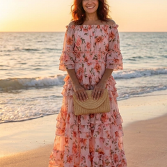 Malvina | Off-Shoulder Floral Ruffle Maxi Dress