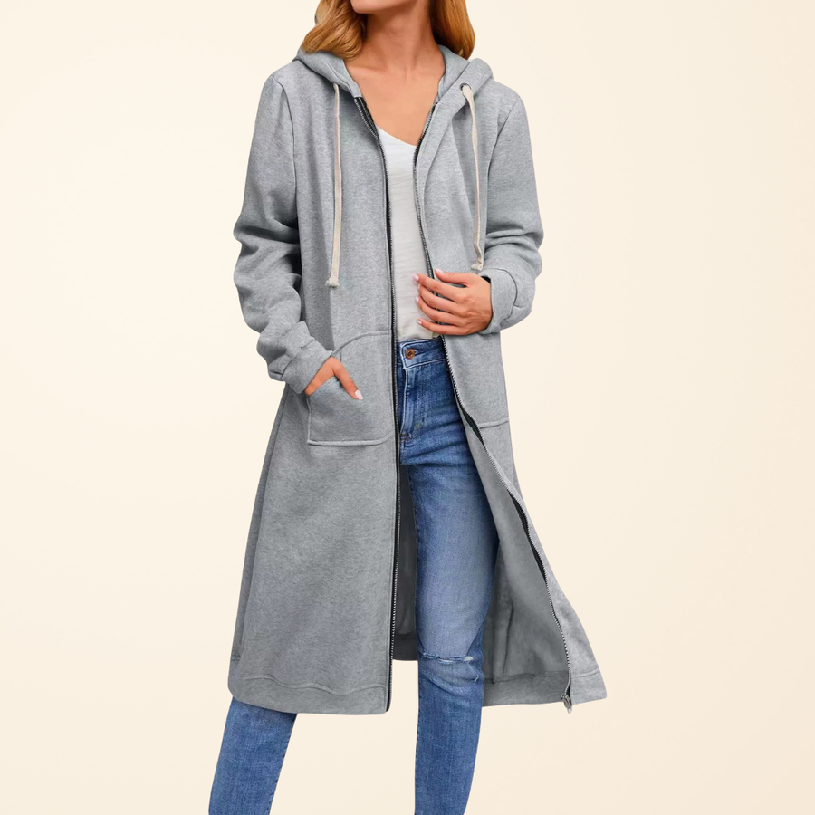 Brixley | Relaxed Zip-Up Longline Cardigan