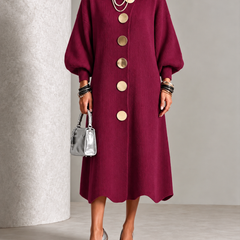 Vada relaxed button-down maxi dress in Red
