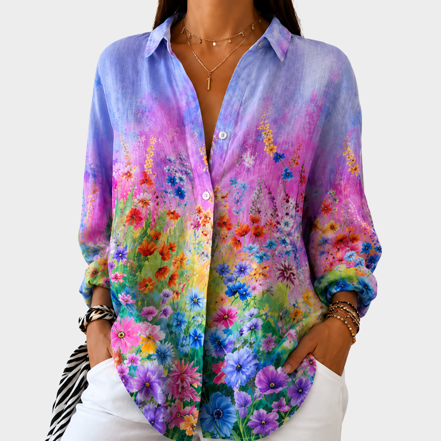 Viola | Floral Button-Front Blouse