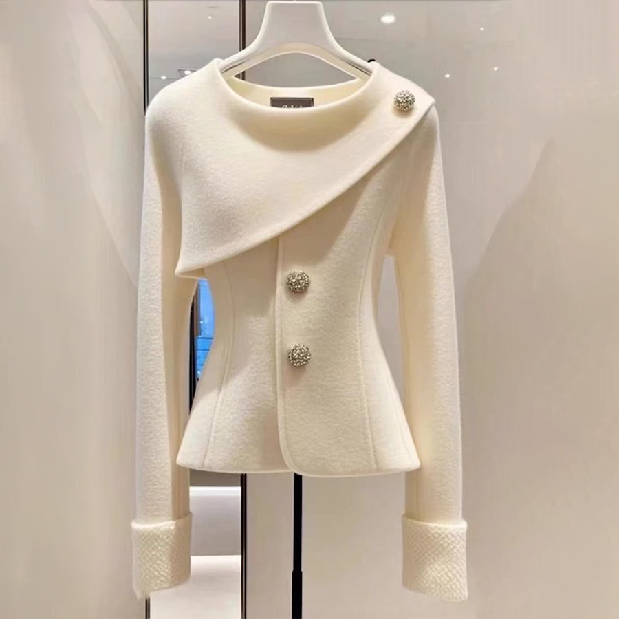 Lola | Draped-Collar Button Jacket