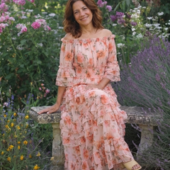 Malvina | Off-Shoulder Floral Ruffle Maxi Dress