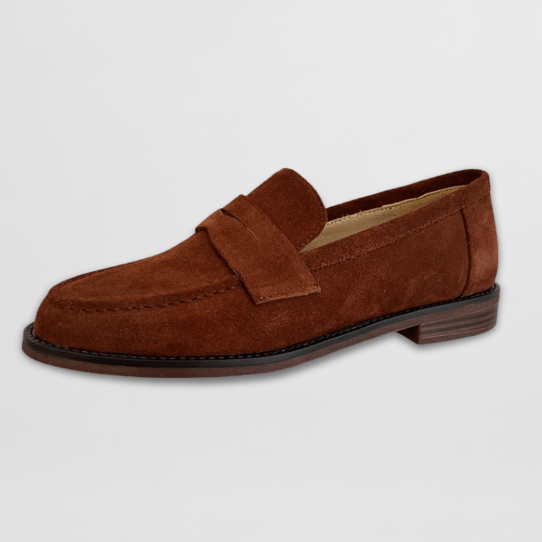 Philomena vintage penny loafers in Chestnut