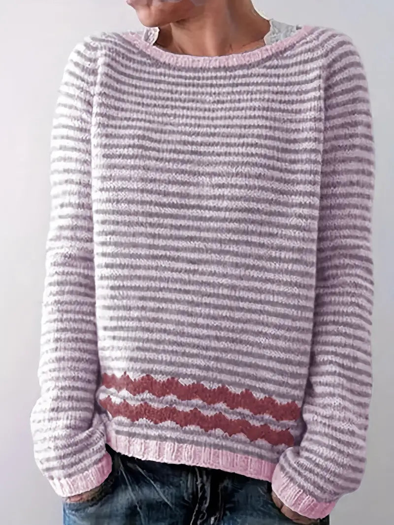 Ernestine | Striped Zigzag Knit Sweater
