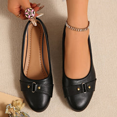 Hestia Buckle Detail Wedge Loafers