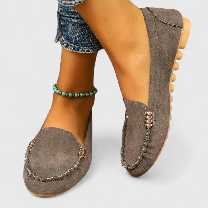 Desiree soft driving moccasins in Gray
