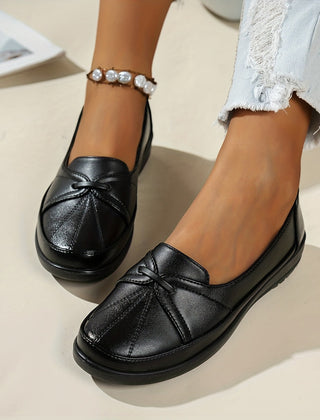 Jocasta Knot Detail Comfort Loafers in Black