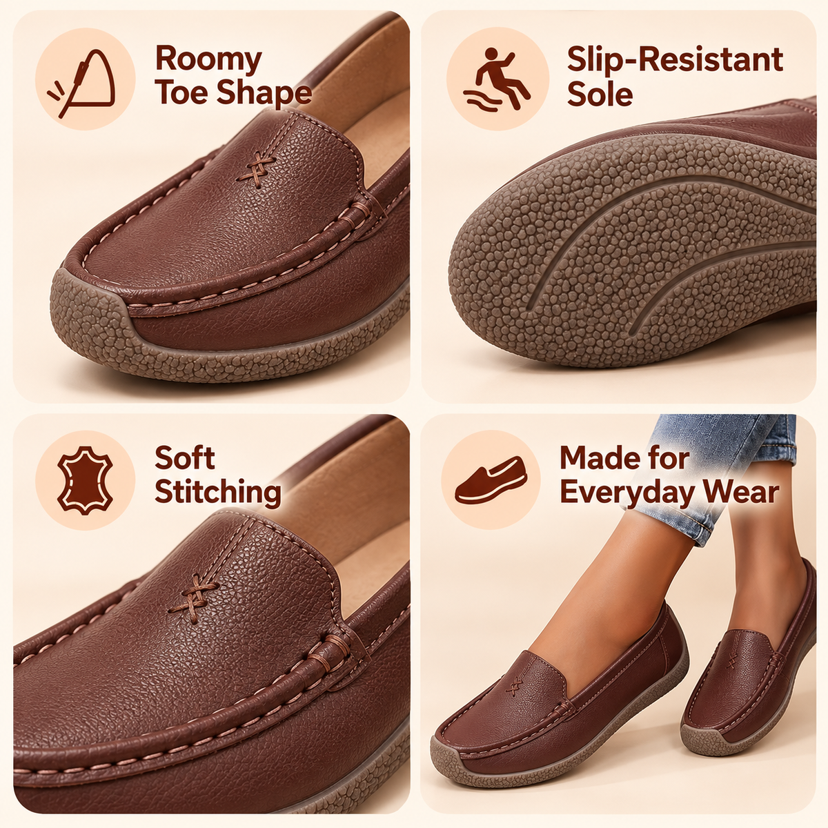 Beverly comfort loafers details