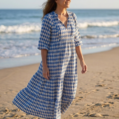 Mallory | Diamond Print Tiered Midi Dress