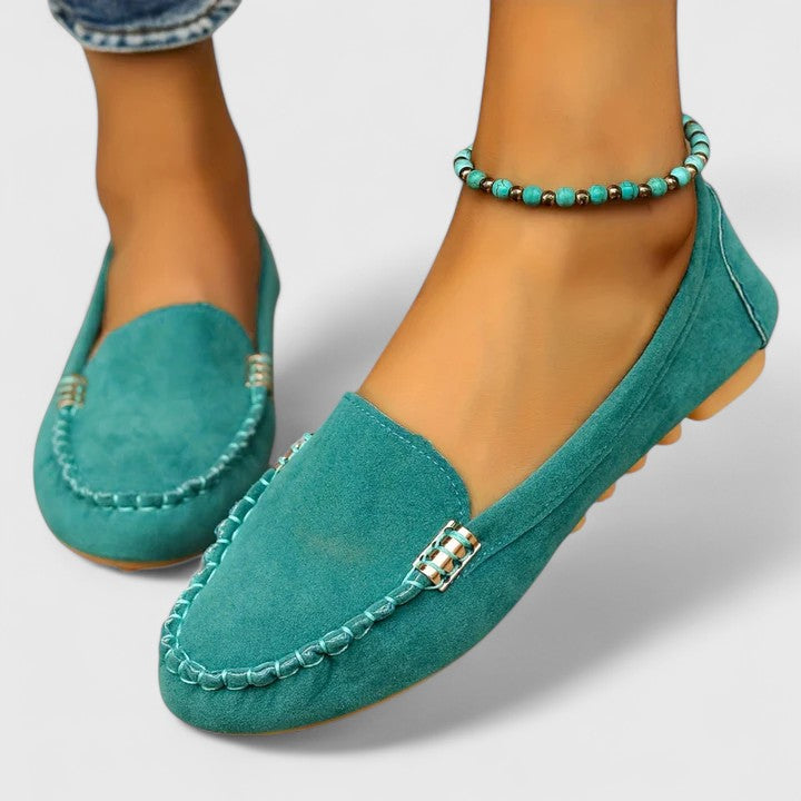 Desiree soft driving moccasins in Turquoise