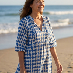 Mallory | Diamond Print Tiered Midi Dress