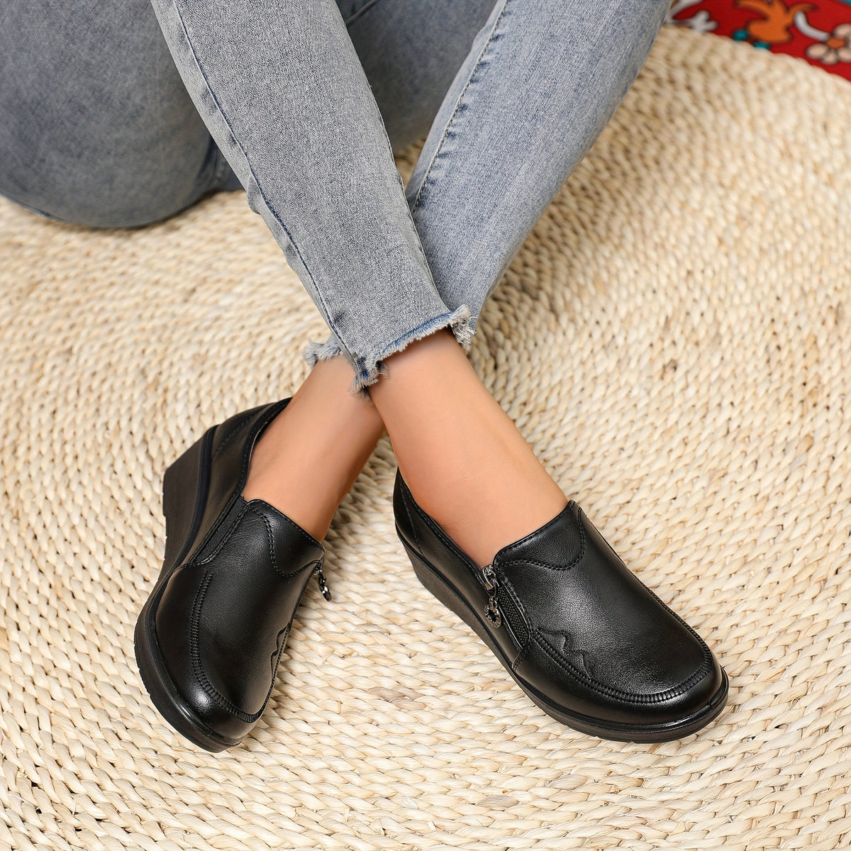 Briar Side-Zip Wedge Loafers