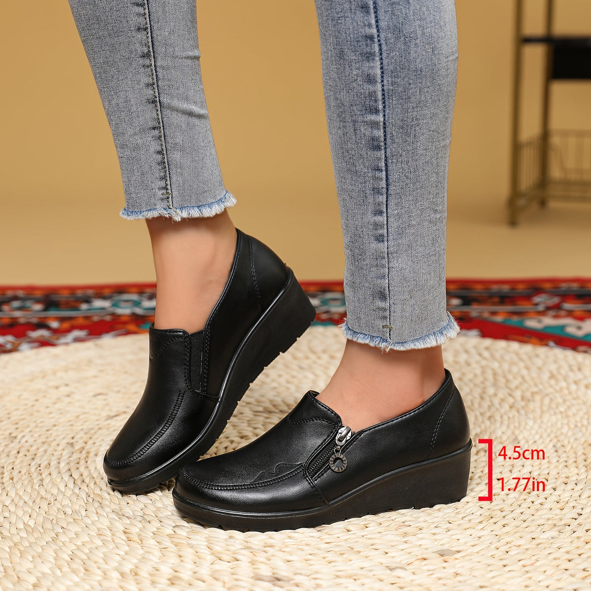 Briar Side-Zip Wedge Loafers