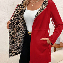 Lorna reversible hooded coat in Red 7
