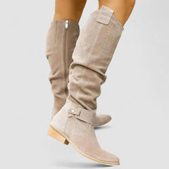 Brisa Orthopedic Western Boots in Beige