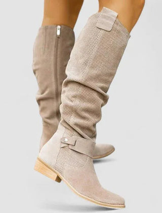 Brisa Orthopedic Western Boots in Beige