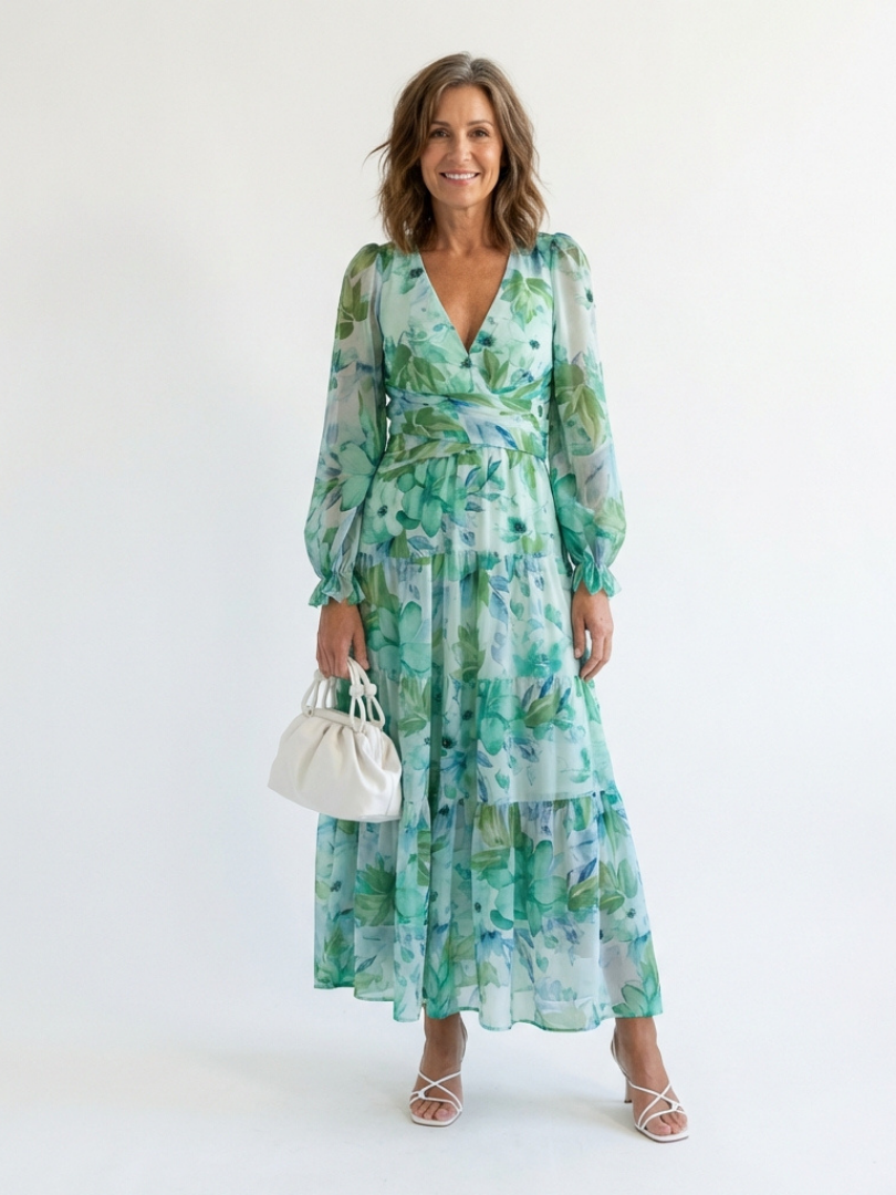 Lara | Long-Sleeve Floral Maxi Dress