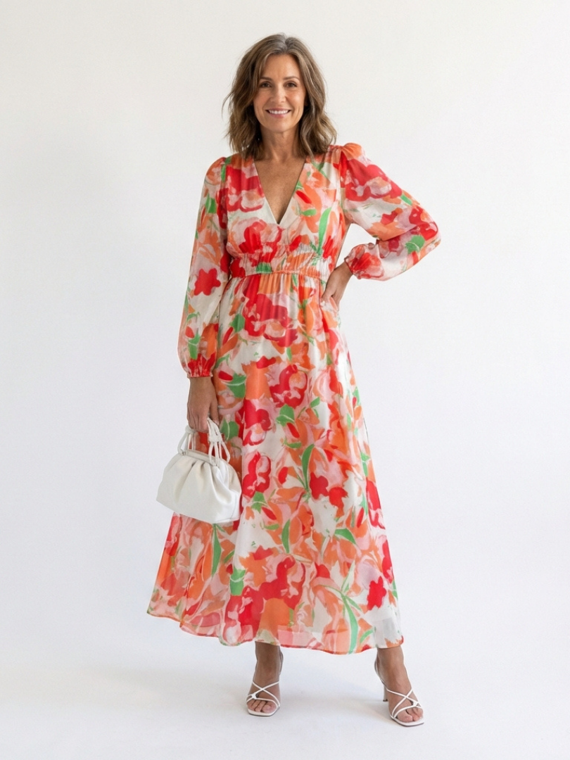 Lara | Long-Sleeve Floral Maxi Dress