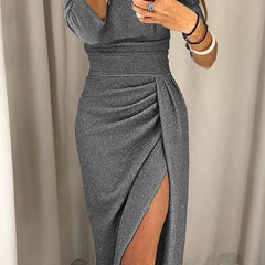 Claribel dress in Gray