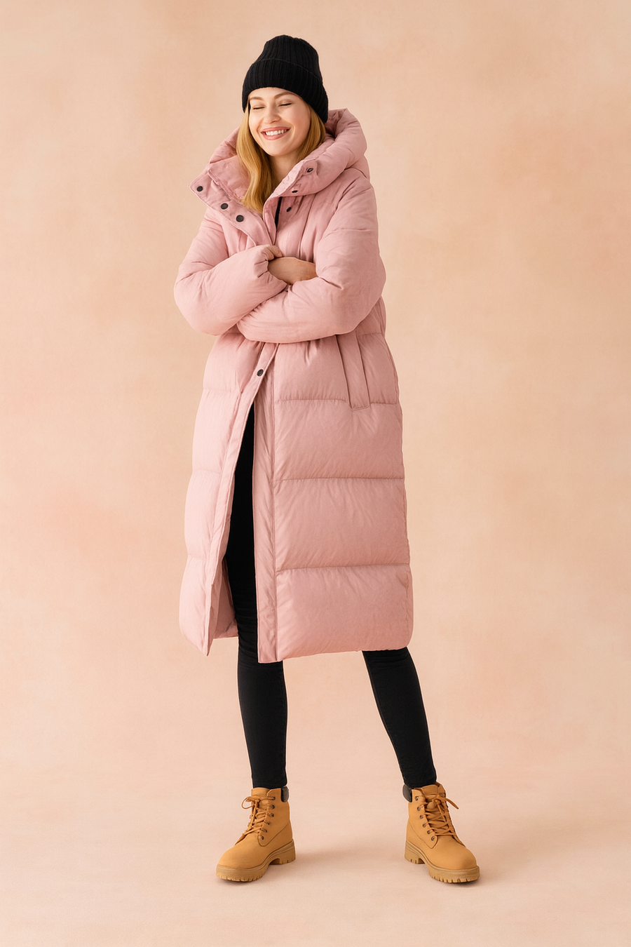 Joy | Long Quilted Hooded Puffer Coat