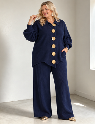 Tilda matching knit pants set in Blue