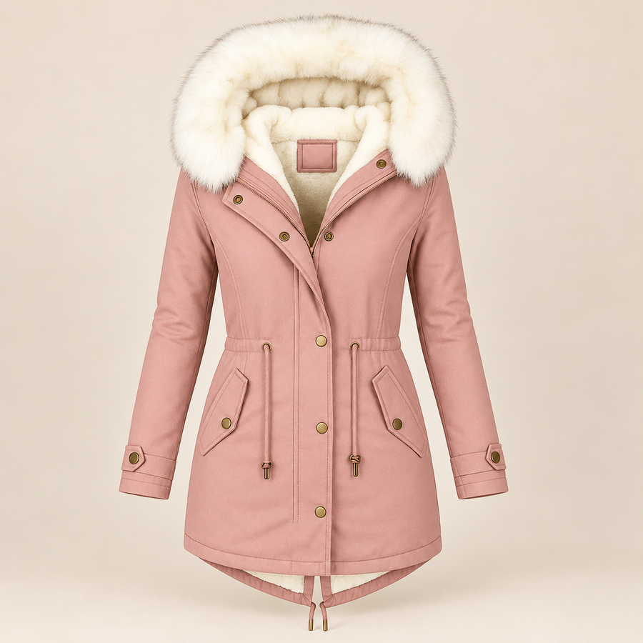Eleanor hooded winter coat in Pink