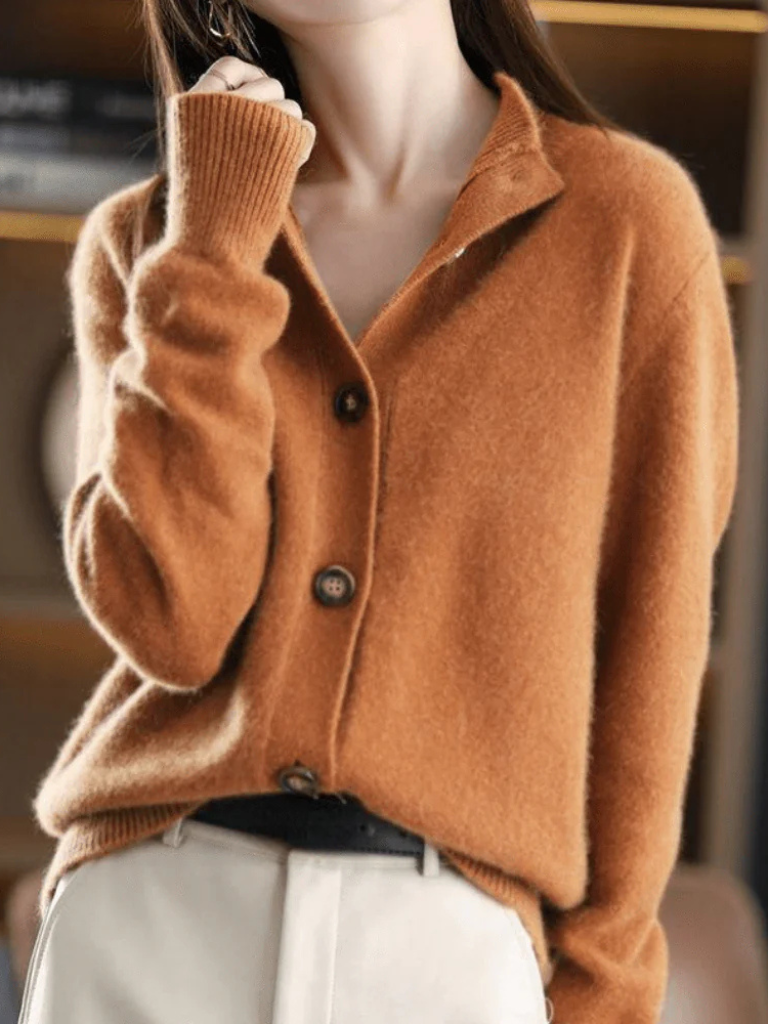Sofia | Stand-Collar Button Cardigan