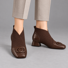 Cerys Square-Toe Ankle Boots
