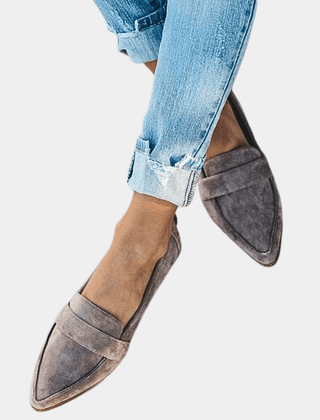 Claudette pointed slip-on loafers in Gray
