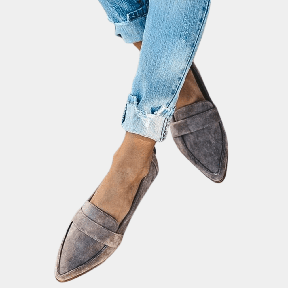 Claudette pointed slip-on loafers in Gray