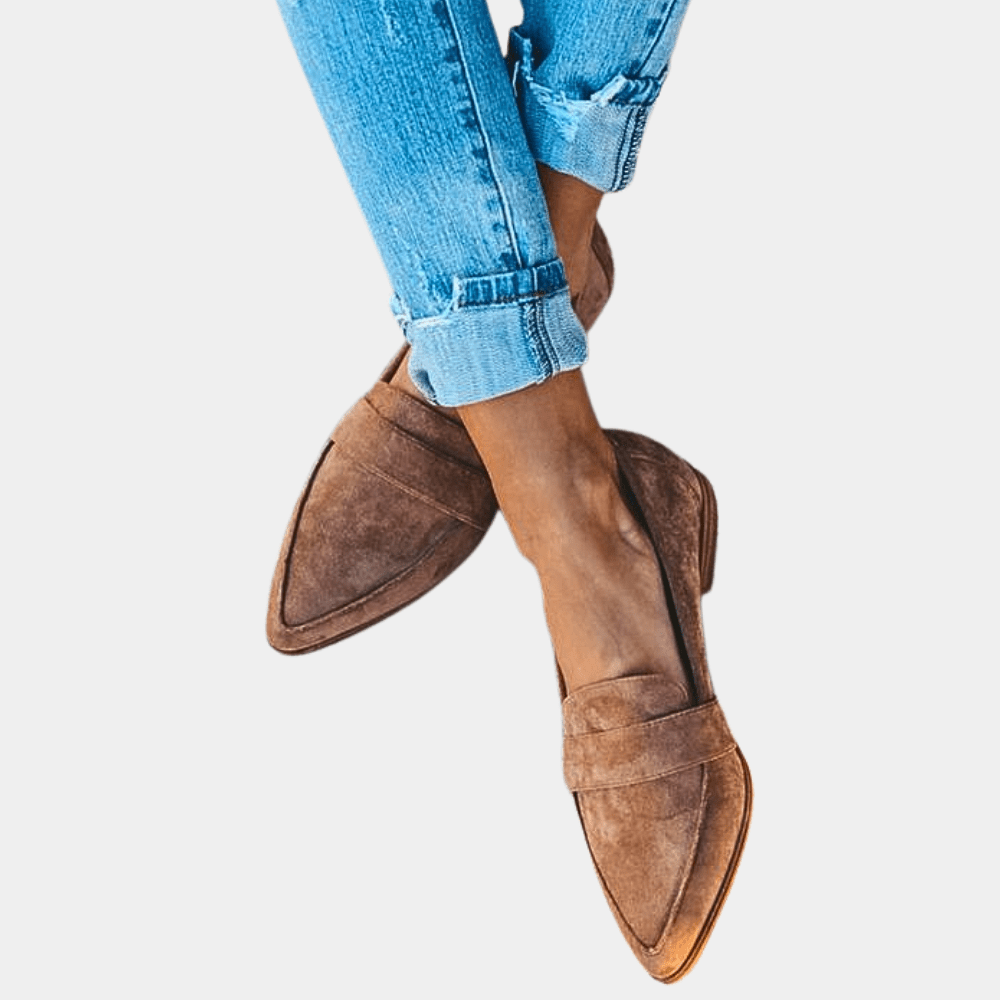 Claudette pointed slip-on loafers in Light Brown
