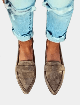 Claudette pointed slip-on loafers in Khaki
