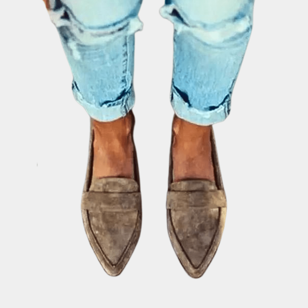 Claudette pointed slip-on loafers in Khaki