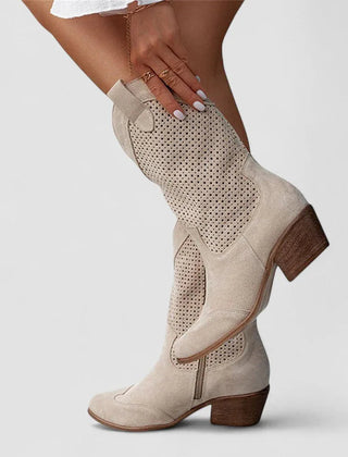 Marisol Orthopedic Western Boots in Beige