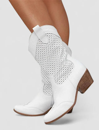 Marisol Orthopedic Western Boots in White