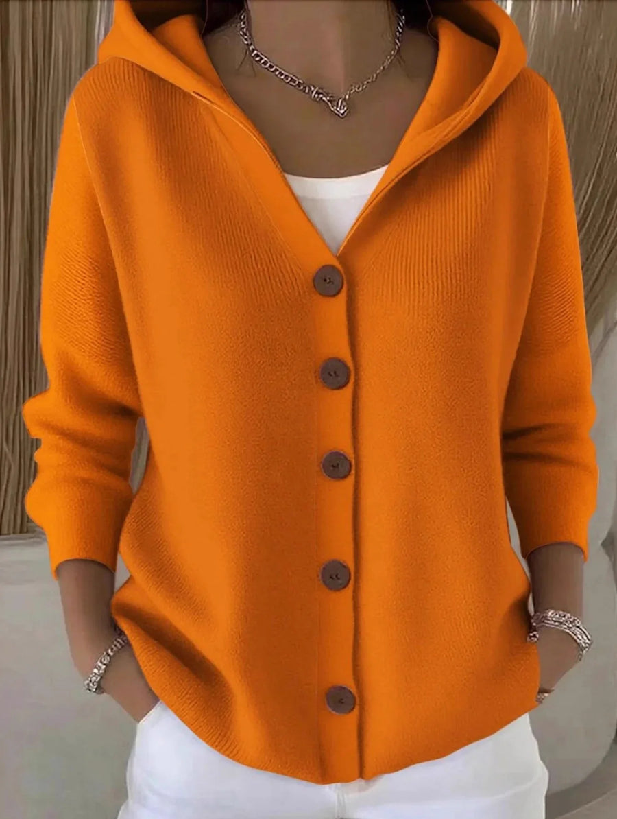 Matilda Elegant Button Hooded Sweater