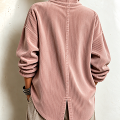 Gwyneth corduroy top in Dusty Rose, back