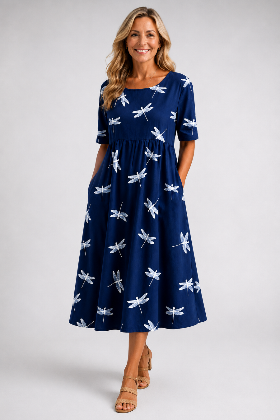Mercy Dragonfly Print Midi Dress